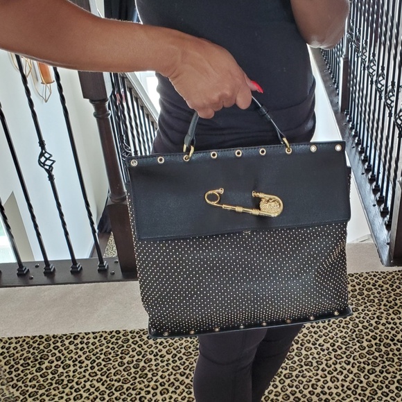 Versus Versace Handbags - Versus Versace Lion Head Safety Pin Handbag Purse